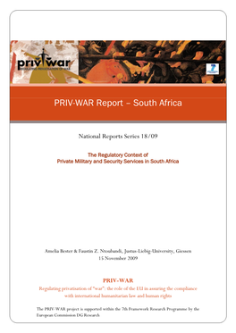 PRIV-WAR Report – South Africa