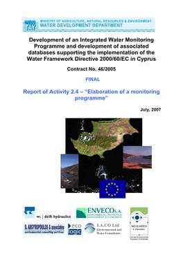 Development of an Integrated Water Monitoring Programme And