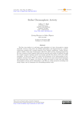 Stellar Chromospheric Activity