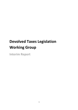 Devolved Taxes Legislation Working Group