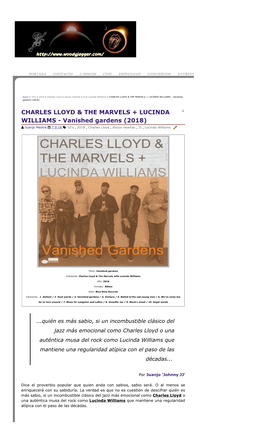 Charles Lloyd & the Marvels + Lucinda Williams