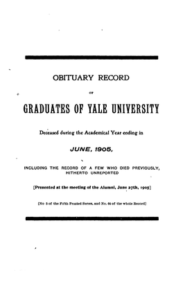 1904-1905 Obituary Record of Graduates of Yale University