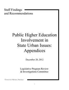 Public Higher Education Involvement in State Urban Issues: Appendices