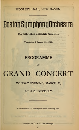 Boston Symphony Orchestra Concert Programs, Season 24,1904-1905, Trip