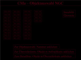 Cma – Objektauswahl NGC