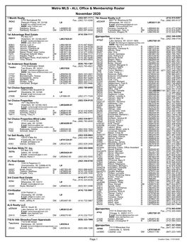 ALL Office & Membership Roster November 2020