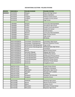 2018 National Elections - Polling Stations