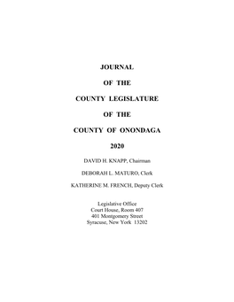 Journal of the County Legislature of the County