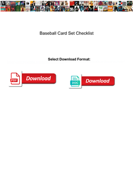 Baseball Card Set Checklist