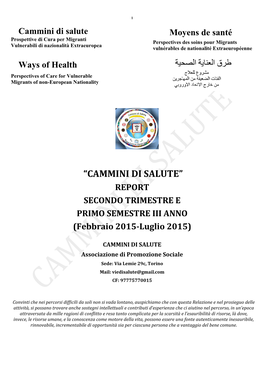 Report Primo Semestre 2015