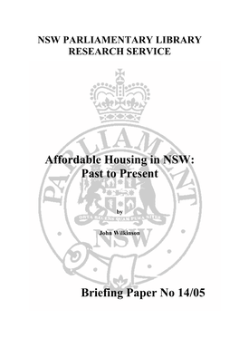 Affordable Housing in NSW