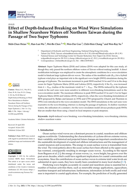 Effect of Depth-Induced Breaking on Wind Wave Simulations in Shallow Nearshore Waters Off Northern Taiwan During the Passage of Two Super Typhoons