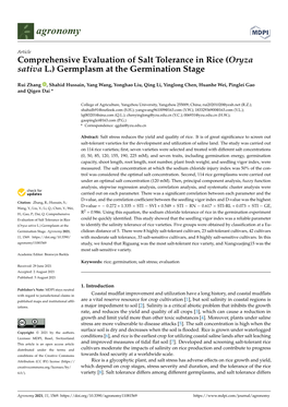 Germplasm at the Germination Stage