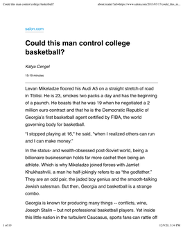 Could This Man Control College Basketball? About:Reader?Url=