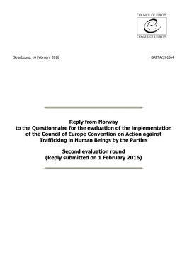 Reply from Norway to the Questionnaire for the Evaluation Of