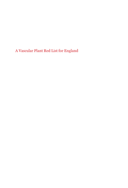 A Vascular Plant Red List for England 2014