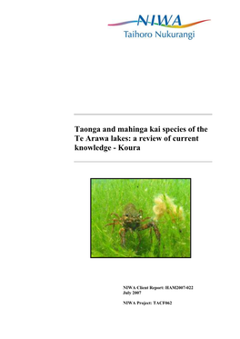 Te Arawa Species Report Koura