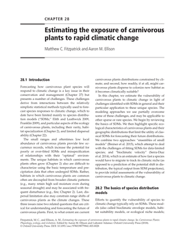 Estimating the Exposure of Carnivorous Plants to Rapid Climatic Change