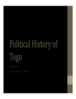 Togo and Benin a Political History