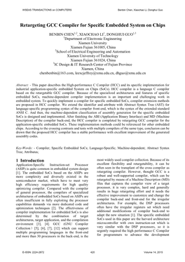 Retargeting GCC Compiler for Specific Embedded System on Chips