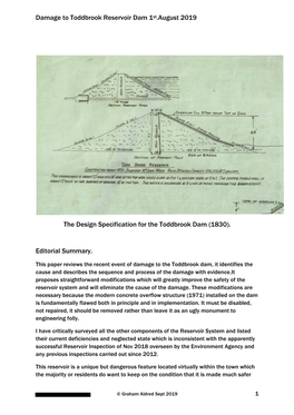 Damage to Toddbrook Reservoir Dam 1St.August 2019