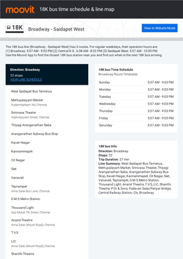 18K Bus Time Schedule & Line Route