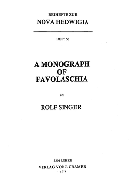 A Monograph of Favolaschia