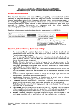 Appendix 3 Education: Scottish Index of Multiple Deprivation (SIMD) 2009