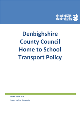 Denbighshire County Council Home to School Transport Policy