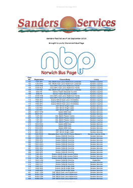 Norwich Bus Page 2013 Sanders Fleet List As