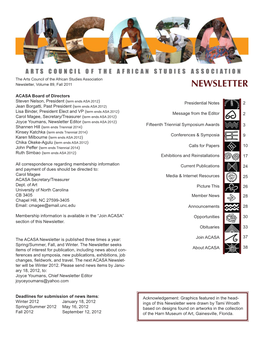 Newsletter, Volume 89, Fall 2011 NEWSLETTER