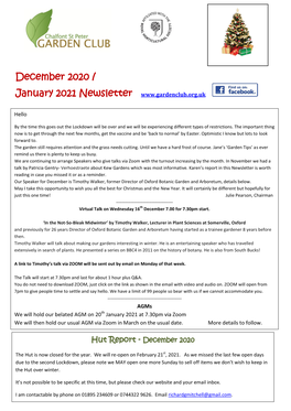 December 2020 / January 2021 Newsletter