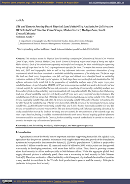 Article GIS and Remote Sensing Based Physical