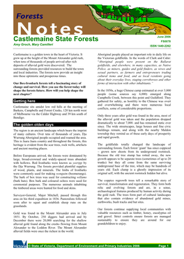 Castlemaine State Forests FS0078 Amy Groch, Mary Camilleri ISSN 1440-2262