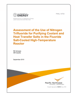 Assessment of the Use of Nitrogen Trifluoride for Purifying Coolant and Heat Transfer Salts in the Fluoride Salt-Cooled High-Temperature Reactor