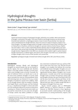 Hydrological Droughts in the Južna Morava River Basin (Serbia)