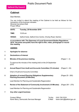 (Public Pack)Agenda Document for Cabinet, 26/11/2019 10:00