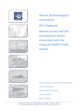 Marine Archaeological Assessment of a Proposed Marine Survey and Site Investigation Works Associated with the Proposed FARICE Cable System