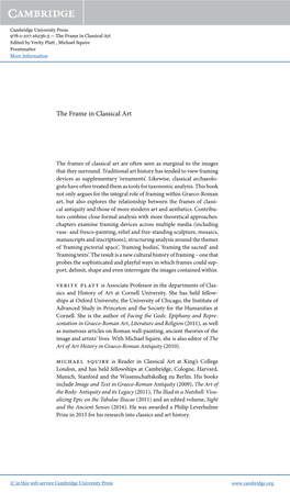 The Frame in Classical Art Edited by Verity Platt , Michael Squire Frontmatter More Information