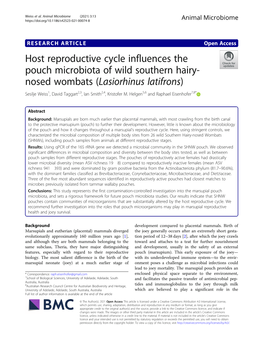 Host Reproductive Cycle Influences the Pouch Microbiota of Wild Southern