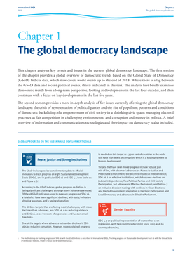 The Global State of Democracy 2019 the Global Democracy Landscape Addressing the Ills, Reviving the Promise