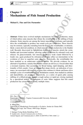 Chapter 3- Mechanisms of Fish Sound Production