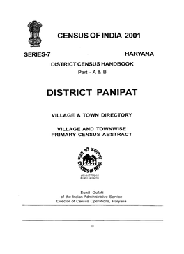 Village and Townwise Primary Census Abstract, Panipat, Part XII A