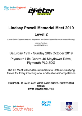 Lindsay Powell Memorial Meet 2019 Level 2