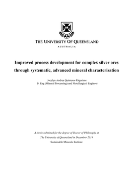Improved Process Development for Complex Silver Ores Through Systematic, Advanced Mineral Characterisation
