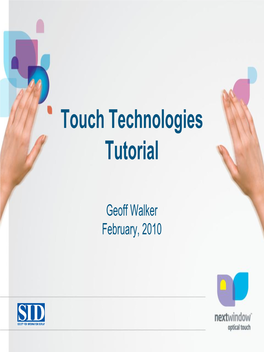 Touch Technologies Tutorial