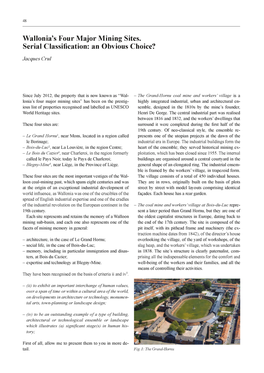 Wallonia's Four Major Mining Sites. Serial Classification