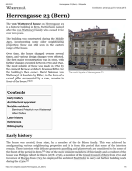 Herrengasse 23 (Bern) - Wikipedia Coordinates: 46°56′49.55″N 7°26′56.98″E Herrengasse 23 (Bern)