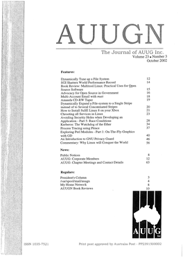 The Journal of AUUG Inc. Volume 23 ¯ Number 3 October 2002