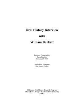 Oral History Interview with William Burkett